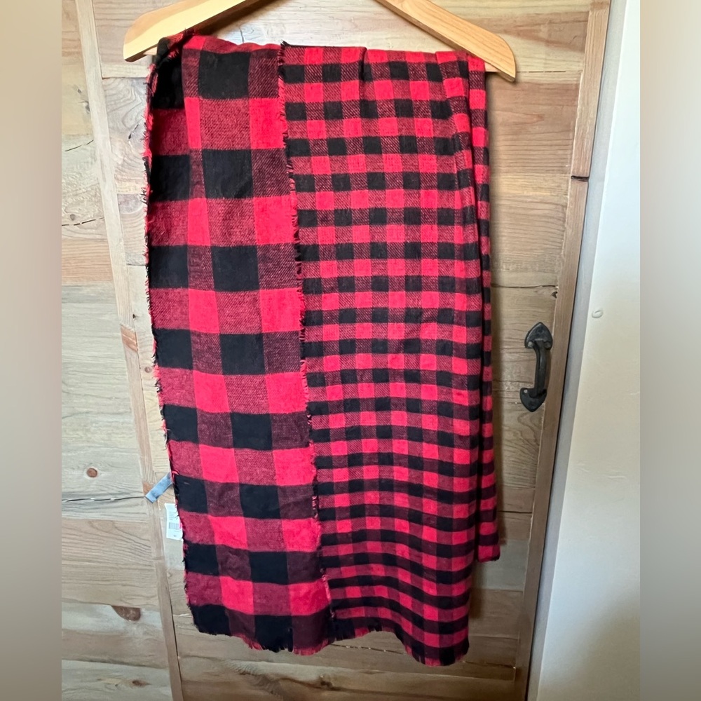 NWT - Lane Bryant Red and Black Buffalo Plaid Shawl